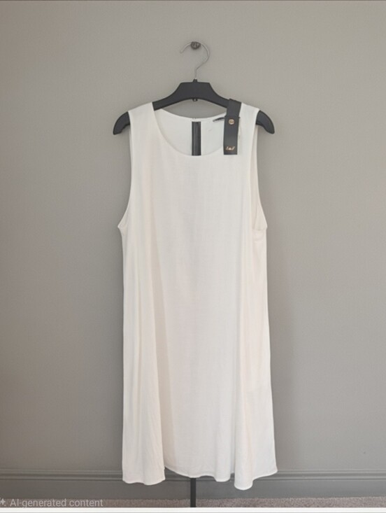 Seta J Dresses & Skirts - NWT White Midi Shift Dress Linen Blend